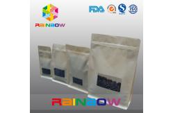China Block Bottom Craft Paper Coffee Bean Packaging Pouch With Zipper And Clear Winow supplier