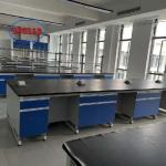 Wooden Lab Workbench with Shelves Made in for a Functional and Well-Designed Workspace for sale