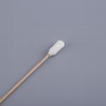 White Sponge Head Wood Handle Cotton Swabs Stick For Hospital Checkup for sale