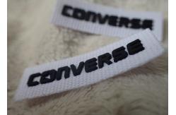 China Converse 3D Silicone Logo Patches Black Soft For Clothing Neck Label supplier