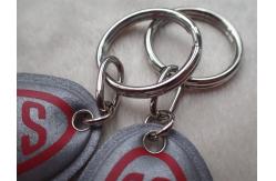 China Custom Silver Reflective Screen Printed Keyring Chain For Promotion Gift supplier