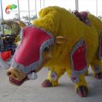 Snowproof Yellow Wild Boar Costume Animatronics For Two Adults