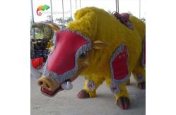 China Snowproof Yellow Wild Boar Costume Animatronics For Two Adults supplier
