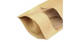 China Resealable PE Kraft Paper Standup Pouch Bags Custom Printed With Window supplier