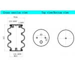 GUOMAT 3B10X7 Pneumatic Air Spring Actuator / Triple Bellow Air Bag