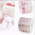 Custom Logo Printed Satin Gift Wrap Ribbon with Polyester Decoration