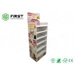 Full Color Printing Custom Recyclable Cardboard Floor Display Shelf For Potato Chips for sale