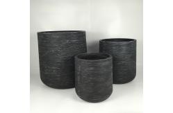 China Durable Blue Fiber Clay Round Flower Planter with Drainage supplier