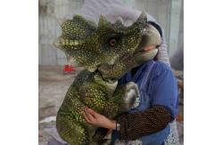 China Lightweight Soft Realistic Hand Puppet , Triceratops Hand Puppet supplier