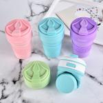 5.5*13cm 12oz Drinkware Bottle Collapsible Silicone Coffee Cup Gift Customization