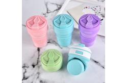 China 5.5*13cm 12oz Drinkware Bottle Collapsible Silicone Coffee Cup Gift Customization supplier