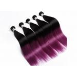 Purple Remy Human Hair Extensions , No Shedding 100g Remy Hair Extensions for sale