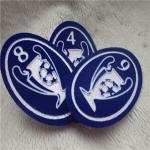 Oval Shape Personalised Embroidered Patches Ball Uniform Plush Monochrome Flocking Heat Transfer for sale