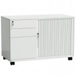 Four Wheels Tambour Rolling Door  Pedestal Steel Cabinet for sale