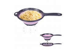 China Reusable Silicone Collapsible Colander Vegetable Strainer Portable supplier