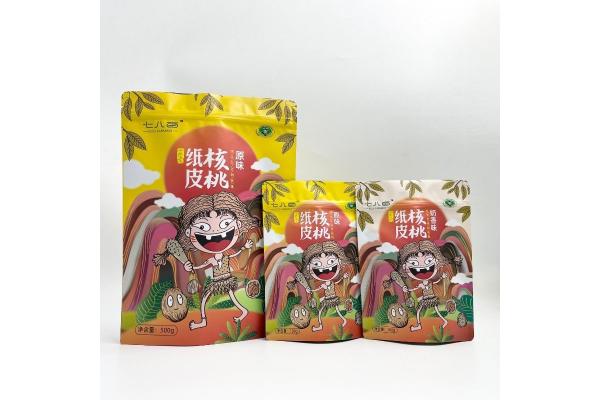 Custom Printed Nuts Dry Food Grade Plastic Polythene Resealable Packaging Stand Up Bag