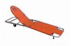 China 220kg 200CM High Quality Aluminum Alloy Double Fold Submarine Stretcher With Two Wheels supplier