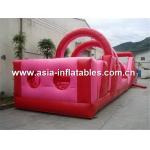 Backyard Inflatable Pink Obstacle Challenges Course For Children Amusement for sale