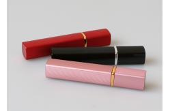 China Pink Engraved Glass Travel Perfume Atomiser Bottles 12ml Rectangular Shape supplier