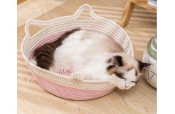 China Macrame Cat Basket Bed Swinging Cat Hammock With Double Handle supplier