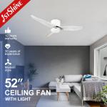Low Ceiling 52 Inch LED Ceiling Fan with Smooth Operation and Flush Design for sale