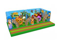 China Big Kids Inflatable Bounce House Animals World Tiger And Palm Trees EN14960 supplier