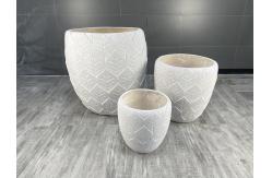 China Customized Fiber Clay Planter 55Pound/Set With Texture Surface supplier