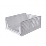 Gray 43x33cm Plastic Storage Boxes For Clothes Stackable Bin Storage