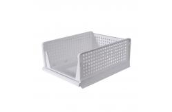 China Gray 43x33cm Plastic Storage Boxes For Clothes Stackable Bin Storage supplier