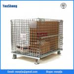 China Galvanized wire mesh cage storage, folding wire container, bins, wire stacking baskets manufacturer