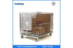 China Galvanized wire mesh cage storage, folding wire container, bins, wire stacking baskets supplier