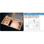 Undermount Double Stainless Steel SUS304 Sink Rose Golden Digital Display for sale