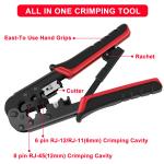 Red Multipurpose Ethernet Wire Crimper Cutter Ergonomic Design
