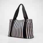 Simple Stripe Diagonal Canvas Tote Bags Single Shoulder Bag