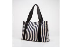 China Simple Stripe Diagonal Canvas Tote Bags Single Shoulder Bag supplier