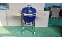 China 61cm Blue Charcoal 24 Inch Kamado Grill Bamboo Shelves And Handle supplier