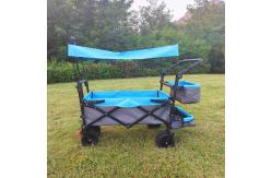 China Camping Utility Folding Wagon Cart Beach Trolley With Adjustable Roof Trunk Basket supplier