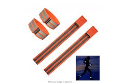 China Custom Reflective Armbands For Walking Cycling Runners Green Adjustable Strips Elastic Jogging supplier