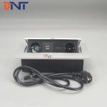 Silver Flush Mount Multimedia Desk Hidden Socket