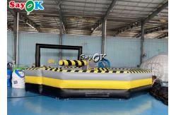 China Inflatable Carnival Games 7m Crazy Inflatable Wipeout Game Meltdown Machine For Amusement supplier