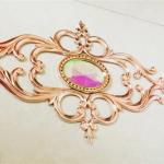 Golden pink  double pane glass inserts flowers decorative double glazing glass and window for sale