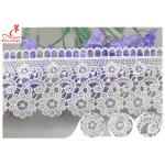 Embroidered Flower Guipure Polyester Lace Trim For Dress DTM Azo Free Dyeing for sale