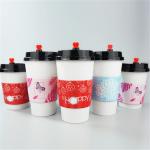 Single Wall White Eco friendly Insulated Disposable Double Wall Paper Cups / Cell Phone Card Sleeves for sale