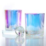 Wholesale Custom Unique Frosted Glass Candle Jars With Metal Lids for sale