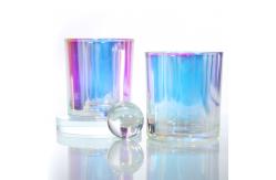 China Wholesale Custom Unique Frosted Glass Candle Jars With Metal Lids supplier