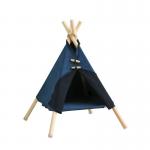 Foldable Triangle Hole Semi Enclosed Cat Raised Bed Camping Off Ground Pet Wooden Bedding for sale
