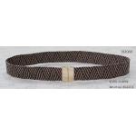 Black / Brown Fabric Elastic Belt , Gold Zinc Alloy Buckles Stretch Belts For Jeans for sale