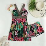 Color Ladies One-Piece Swimsuit Openwork Bikini Sexy Beach Hot Spring lady  Swimsuit purple colur V neck sexy typ for sale
