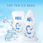 10Lb LDPE Plastic Ice Bags With Drawstring Closure for sale