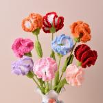 10x20cm Hand-Knitted Crochet Carnation Artificial Flowers Imitation Blooms in Multiple Colors Perfect Mother's Day Gift for sale